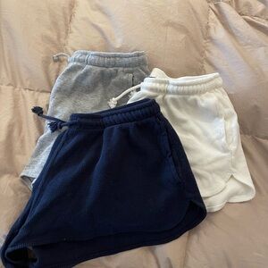Brandy Melville Navy, Gray, and cream waffle  Athletic Shorts